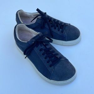 Birkenstock Bend Low Sneaker Blue Lace Up Cork Arch Support Size 38 US 7.5